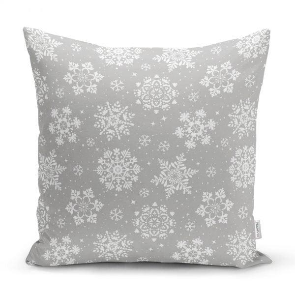 Snowflake Pillow Cover|Winter Home Decor|Winter Cushion Case|Housewarming Gift|Decorative Snowflake Throw Pillow|Blue White Lumbar Pillow