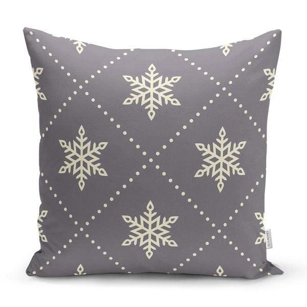 Snowflake Pillow Cover|Winter Home Decor|Winter Cushion Case|Housewarming Gift|Decorative Snowflake Throw Pillow|Gold White Lumbar Pillow