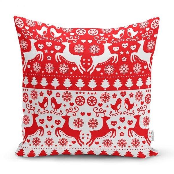 Christmas Pillow Cover|Christmas Deer Home Decor|Winter Trend Cushion Cover|Housewarming Xmas Gift Idea|Christmas Deer Throw Pillow Cover