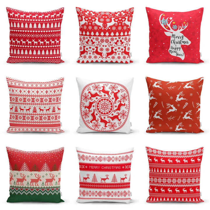 Christmas Pillow Cover|Christmas Deer Home Decor|Winter Trend Cushion Cover|Housewarming Xmas Gift Idea|Christmas Deer Throw Pillow Cover