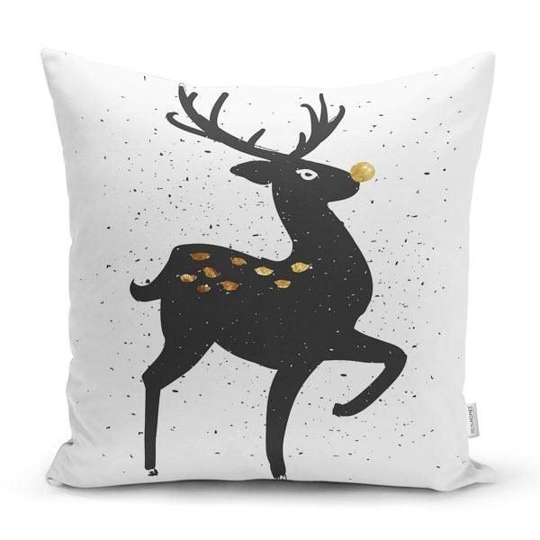 Christmas Pillow Cover|Christmas Deer Home Decor|Winter Trend Cushion Cover|Housewarming Xmas Gift Idea|Christmas Deer Throw Pillow Cover