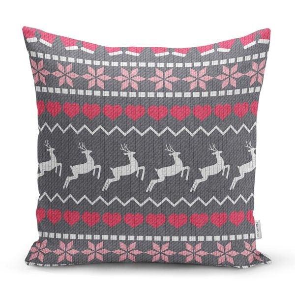 Christmas Pillow Cover|Christmas Deer Home Decor|Winter Trend Cushion Cover|Housewarming Xmas Gift Idea|Christmas Deer Throw Pillow Cover