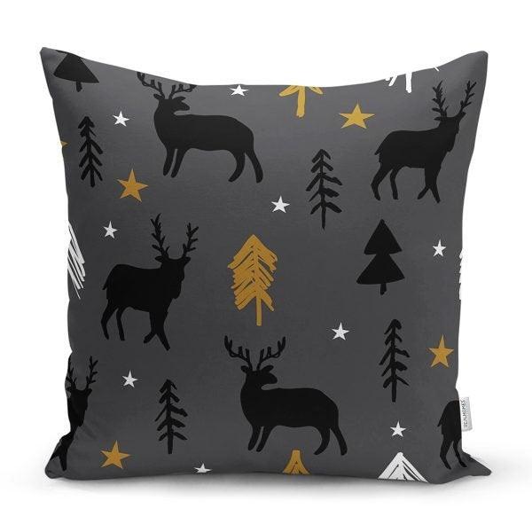 Christmas Pillow Cover|Christmas Deer Home Decor|Winter Trend Cushion Cover|Housewarming Xmas Gift Idea|Christmas Deer Throw Pillow Cover