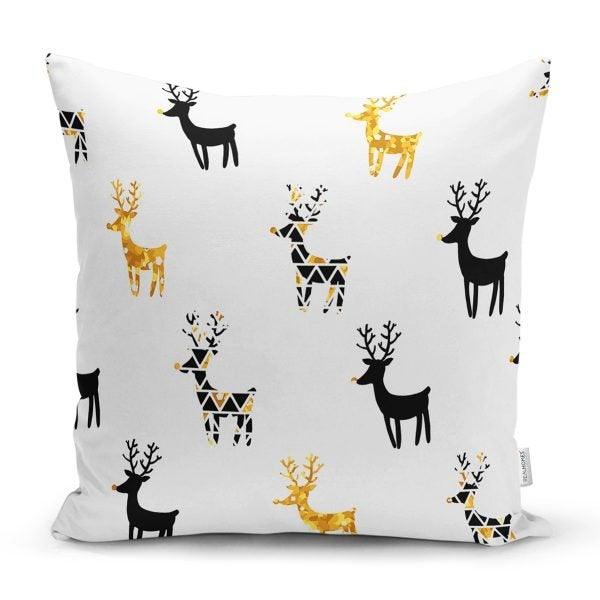 Christmas Pillow Cover|Christmas Deer Home Decor|Winter Trend Cushion Cover|Housewarming Xmas Gift Idea|Christmas Deer Throw Pillow Cover