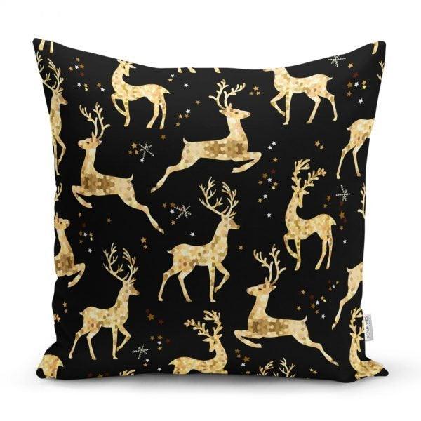 Christmas Pillow Cover|Christmas Deer Home Decor|Winter Trend Cushion Cover|Housewarming Xmas Gift Idea|Christmas Deer Throw Pillow Cover