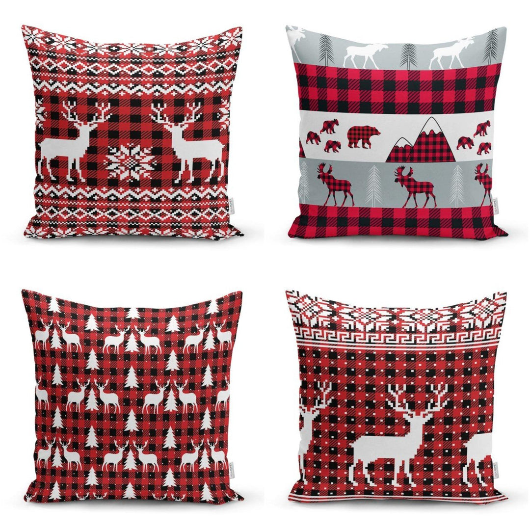 Christmas Pillow Cover|Christmas Deer Home Decor|Winter Trend Cushion Cover|Housewarming Xmas Gift Idea|Christmas Deer Throw Pillow Cover