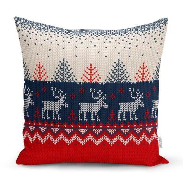 Christmas Pillow Cover|Christmas Deer Home Decor|Winter Trend Cushion Cover|Housewarming Xmas Gift Idea|Christmas Deer Throw Pillow Cover