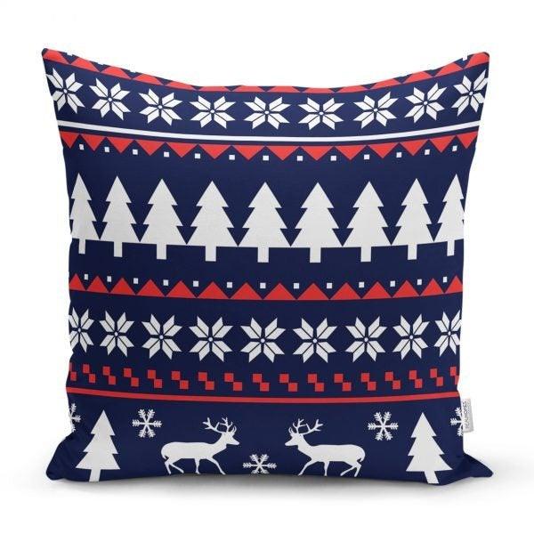 Christmas Pillow Cover|Christmas Deer Home Decor|Winter Trend Cushion Cover|Housewarming Xmas Gift Idea|Christmas Deer Throw Pillow Cover