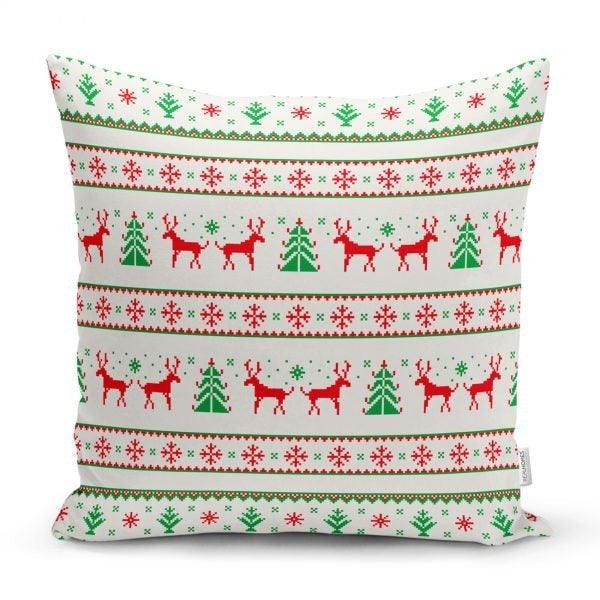 Christmas Pillow Cover|Christmas Deer Home Decor|Winter Trend Cushion Cover|Housewarming Xmas Gift Idea|Christmas Deer Throw Pillow Cover