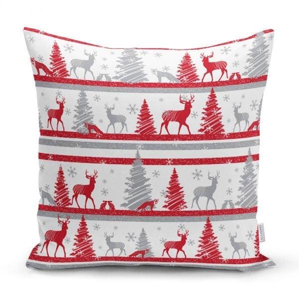 Christmas Pillow Cover|Christmas Deer Home Decor|Winter Trend Cushion Cover|Housewarming Xmas Gift Idea|Christmas Deer Throw Pillow Cover