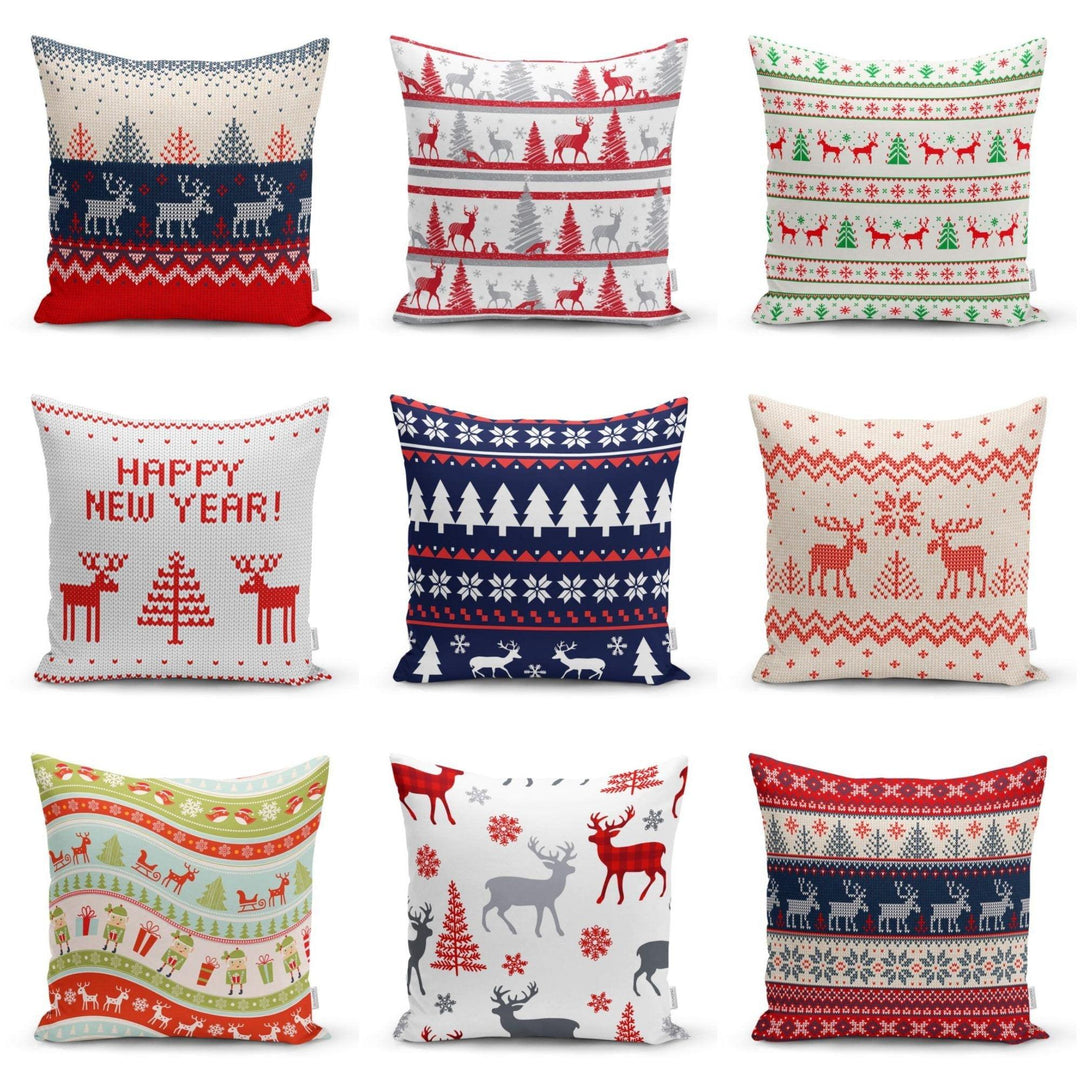 Christmas Pillow Cover|Christmas Deer Home Decor|Winter Trend Cushion Cover|Housewarming Xmas Gift Idea|Christmas Deer Throw Pillow Cover