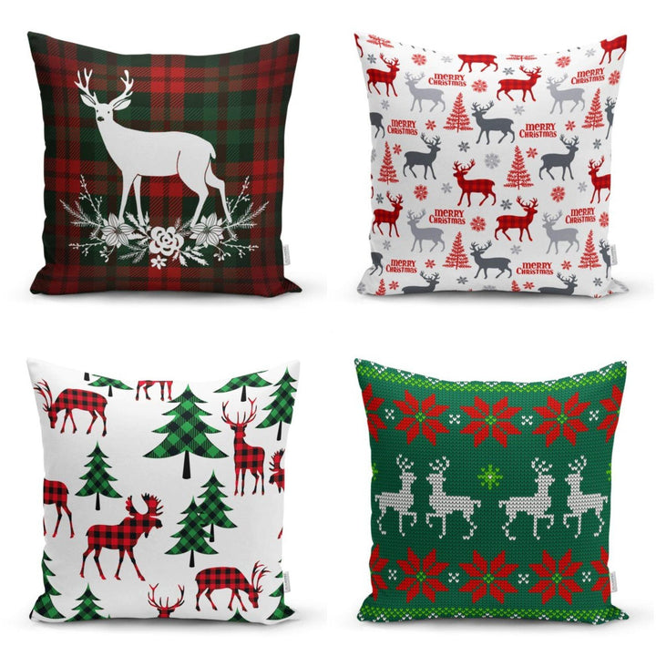 Christmas Pillow Cover|Merry Christmas Home Decor|Winter Trend Cushion Cover|Housewarming Xmas Tree Pillow|Christmas Deer Throw Pillow Cover