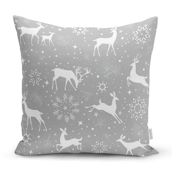 Christmas Pillow Cover|Christmas Deer Home Decor|Winter Trend Cushion Cover|Housewarming Xmas Gift Idea|Christmas Deer Throw Pillow Cover