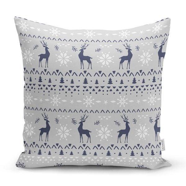 Christmas Pillow Cover|Christmas Deer Home Decor|Winter Trend Cushion Cover|Housewarming Xmas Gift Idea|Christmas Deer Throw Pillow Cover