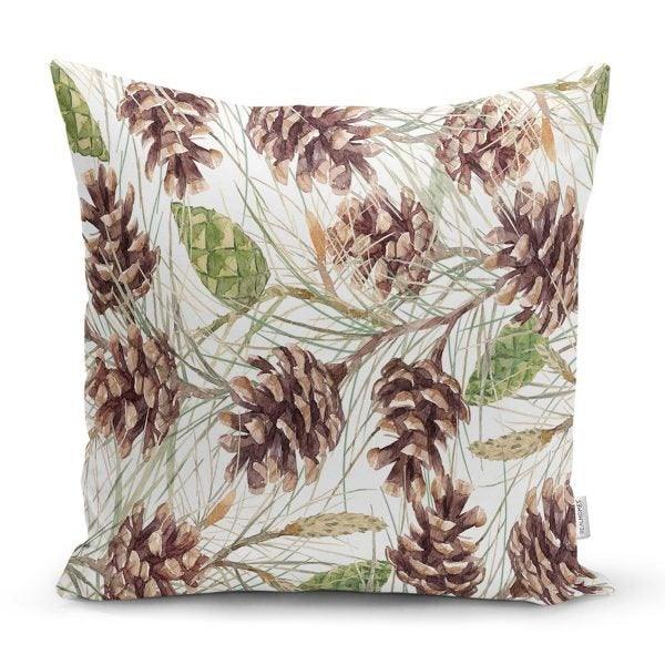 Winter Trend Pillow Cover|Pine Cone Home Decor|Winter Cushion Cover|Housewarming Farmhouse Style Gift Idea|Christmas Throw Pillow Cover