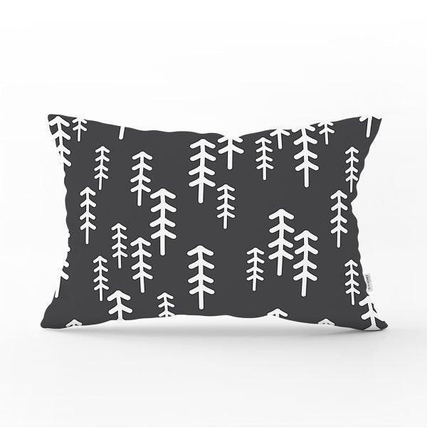 Winter Trend Pillow Cover|Christmas Tree Home Decor|Rectangle Winter Pillow Top|Housewarming Xmas Gift Idea|Pine Tree Throw Pillow Cover