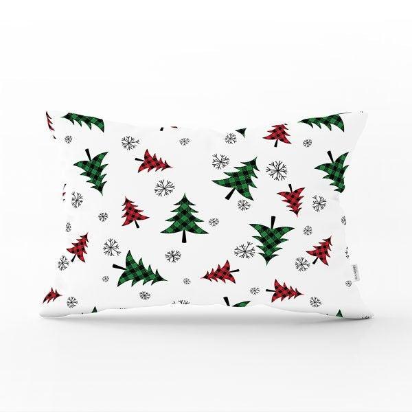 Winter Trend Pillow Cover|Christmas Tree Home Decor|Rectangle Winter Pillow Top|Housewarming Xmas Gift Idea|Pine Tree Throw Pillow Cover