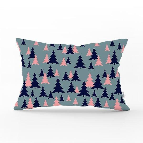 Winter Trend Pillow Cover|Christmas Tree Home Decor|Rectangle Winter Pillow Top|Housewarming Xmas Gift Idea|Pine Tree Lumbar Pillow Cover