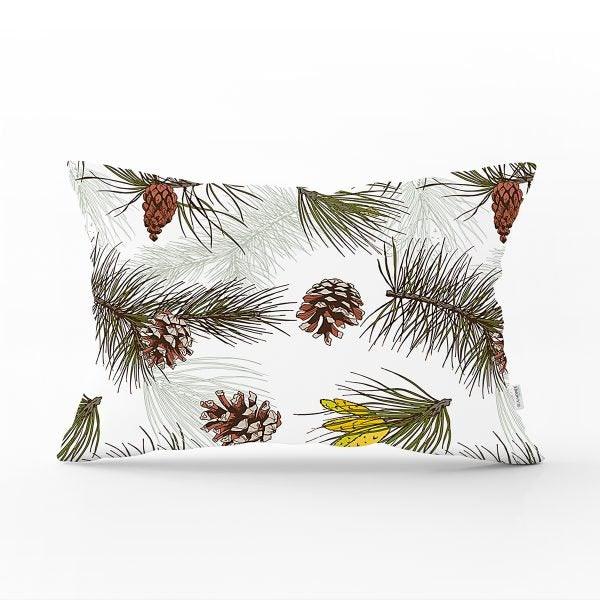 Pine Cone Pillow Cover|Winter Home Decor|Rectangle Winter Cushion Case|Housewarming Gift|Decorative Pine Tree Throw Pillow|Xmas Pillow Case