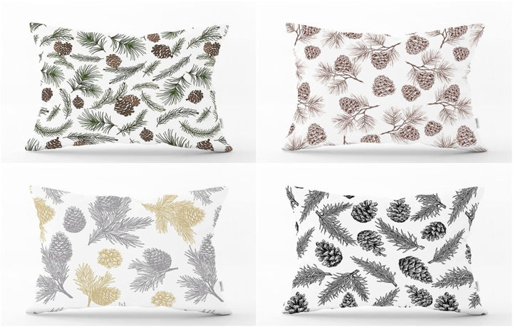 Pine Cone Pillow Cover|Winter Home Decor|Rectangle Winter Cushion Case|Housewarming Gift|Decorative Pine Tree Throw Pillow|Xmas Pillow Case