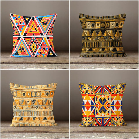 African Tribal Nordic Geometric Pillow Top