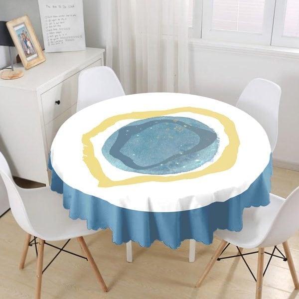 Abstract Tablecloth|Abstract Drawings Round Table Linen|Farmhouse Kitchen Decor|Decorative Abstract Table Cover|Modern Style Circle Table