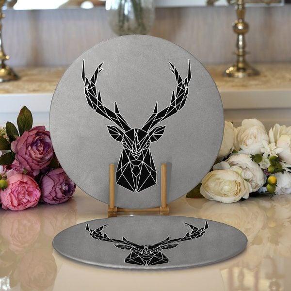 Christmas Placemat|Set of 2 Buckhorn Supla Table Mat|Winter Trend Round American Service Dining Underplate|Farmhouse Style Winter Coasters