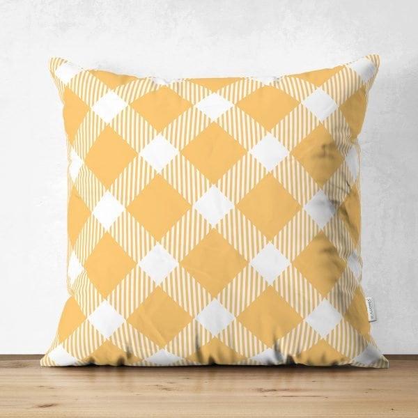 Pumpkin Pillow Case|Fall Trend Suede Cushion Case|Checkered Fall Colors Throw Pillow|Decorative Pillow|Farmhouse Thanksgiving Pillow Sham