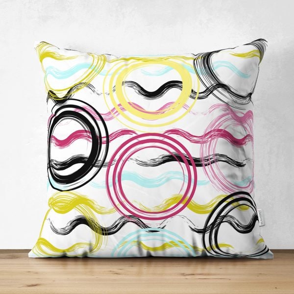 Abstract Pillow Cover|Modern Design Suede Pillow Case|Abstract Geometric Decor|Decorative Pillow Case|Farmhouse Style Authentic Pillow Case