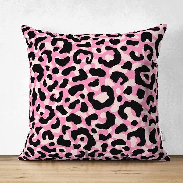 Abstract Pillow Cover|Modern Design Suede Pillow Case|Abstract Pink Black Decor|Decorative Pillow Case|Farmhouse Style Authentic Pillow Case