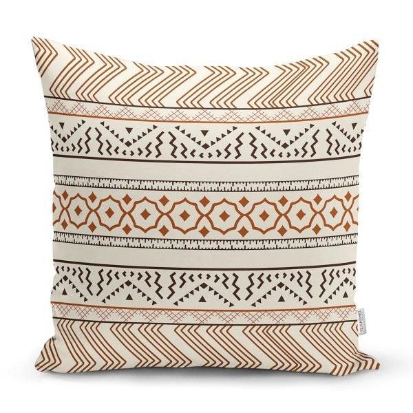 Nordic Pillow Cover|Scandinavian Cushion Case|Brick Color Accent Pillow Case|Ethnic Tribal Rug Design Home Decor|Authentic Throw Pillow Top