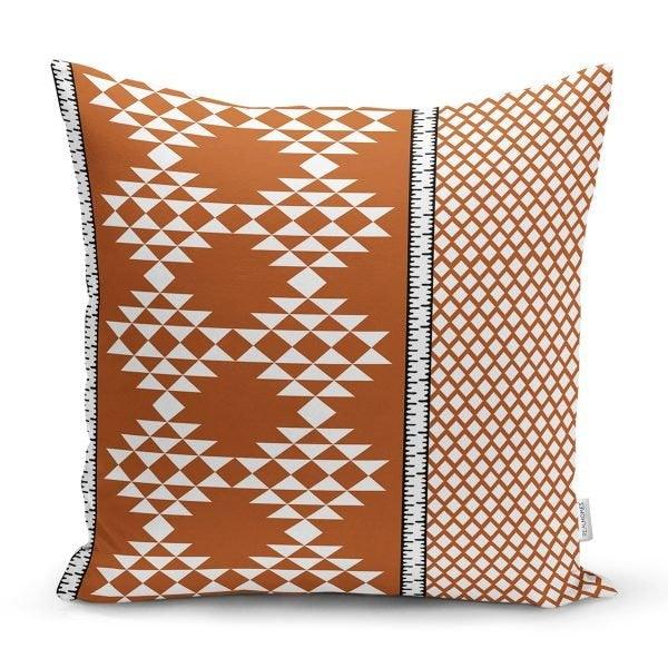 Aztec Print Pillow Cover|Southwestern Cushion Case|Nordic Scandinavian Pillow|Ethnic Rug Home Decor|Authentic Brick Color Throw Pillow Top