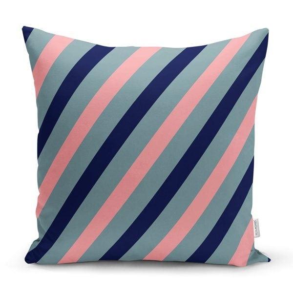 Striped Pillow Cover|Colorful Stripes Throw Pillow Case|Decorative Pillow Case|Psychedelic Style Home Decor|Boho Style Farmhouse Pillow Case