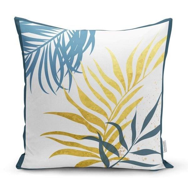 Abstract Floral Pillow Cover|Tropical Plant Cushion Case|Leaf Drawings Print Home Decor|Floral Cushion Cover|Living Room Throw Pillow Cover