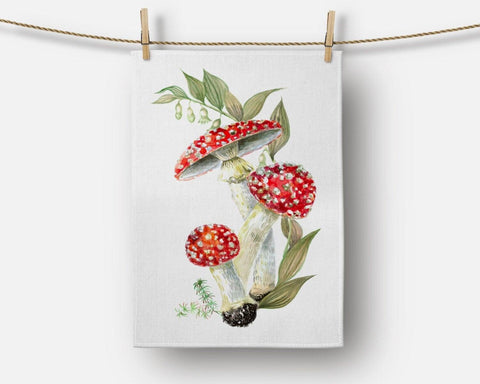 Fall Trend Kitchen Towel|Autumn Mushrooms Dish Towel|Autumn Print Hand Towel|Decorative Hand Towel|Pumpkin Tea Towel|Autumn Trend Hand Towel