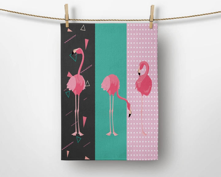 Animal Print Kitchen Towel|Flamingo Dish Towel|Elephant Tea Towel|Housewarming Bird and Cups Hand Towel|Colorful Floral Towel for Restaurant