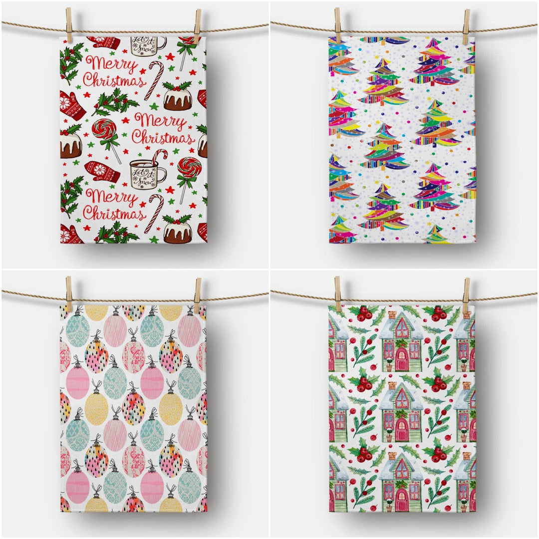 Christmas Kitchen Towel|Christmas Tree Dish Towel|Xmas Design Hand Towel|Decorative Hand Towel|Merry Christmas Tea Towel|Xmas Hand Towel