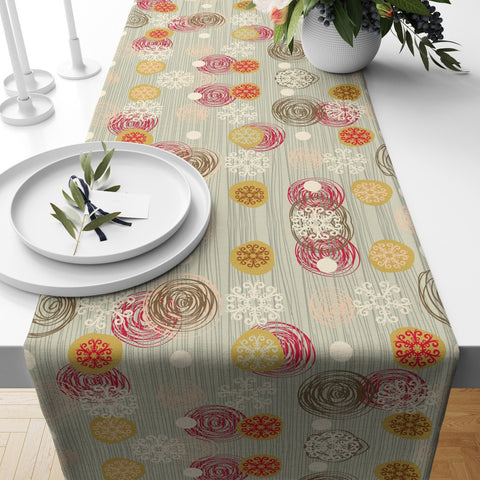 Christmas Table Runner|Winter Trend Table Top|Snowflake Print Table Decor|Xmas Design Table Runner|Christmas Home Decor|Winter Table Top