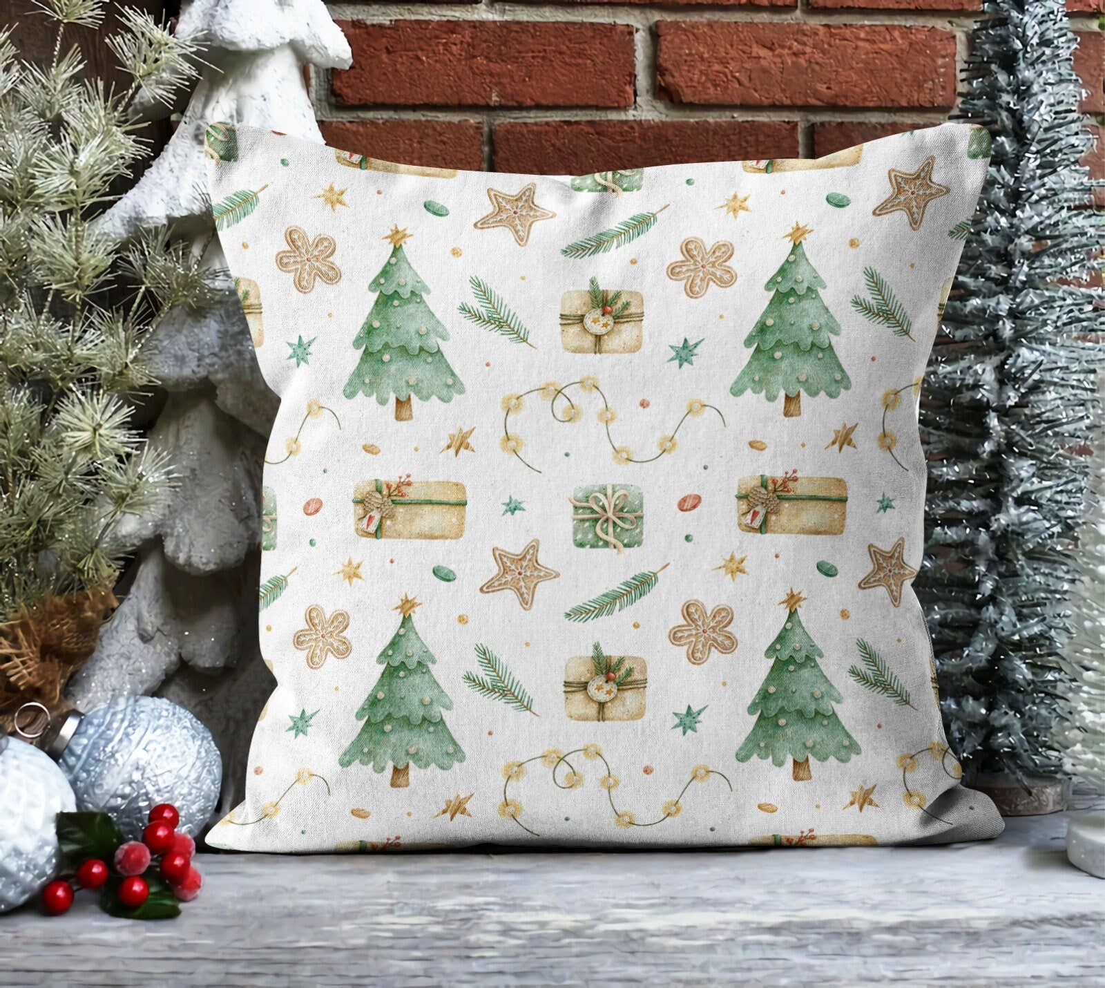 Christmas Tree Pillow top Cushion asuhfsdhgjkdh