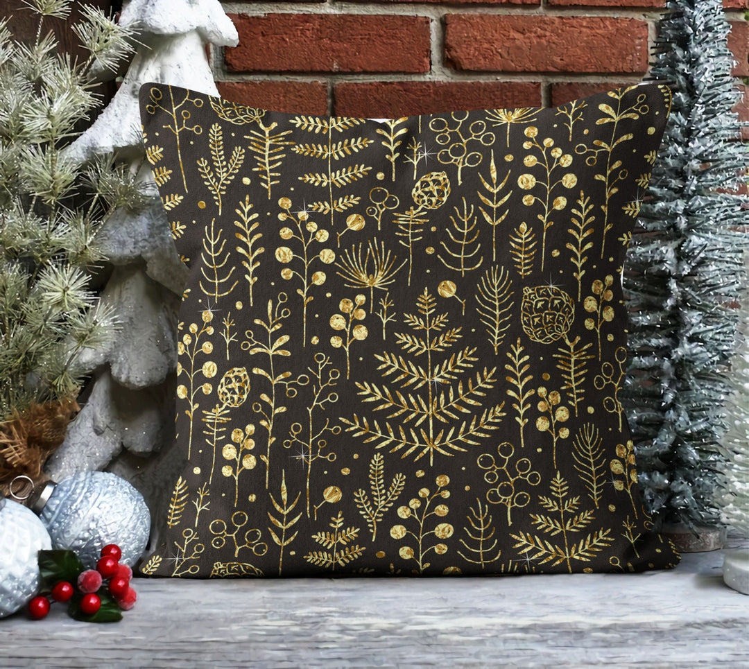 Christmas Pillow Covers|Floral Xmas Decor|Winter Pillow Case|Xmas Gift Ideas|Red Berry Pillow Cover|Housewarming Gift|Xmas Leaves Home Decor