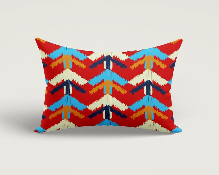 Rug Design Pillow Cover|Terracotta Southwestern Cushion Case|Rectangle Aztec Print Lumbar Pillow|Farmhouse Style Geometric Throw Pillow Case