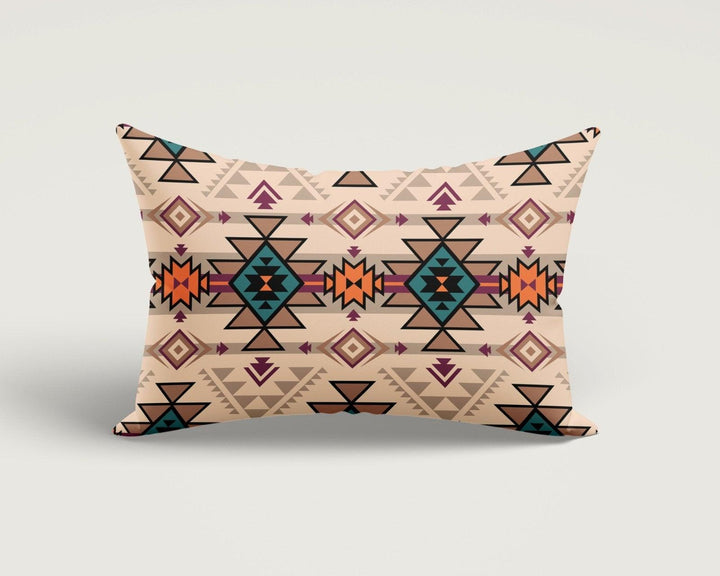 Rug Design Pillow Cover|Southwestern Cushion Case|Aztec Print Rectangle Lumbar Pillow|Farmhouse Style Geometric Kilim Throw Pillow Case