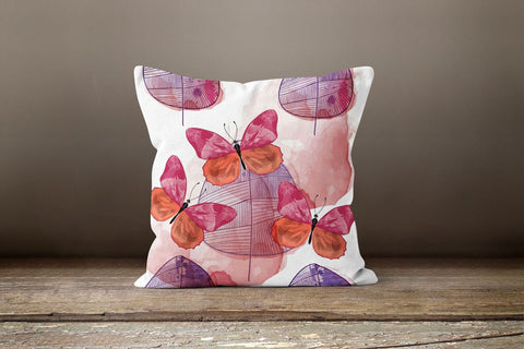 Butterfly Pillow Case|Butterfly Print Cushion Cover|Decorative Throw Pillow Top|Housewarming Boho Pillow Cover|Farmhouse Porch Cushion Case