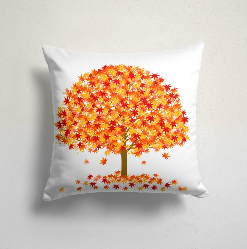 Fall Trend Pillow Cover|Autumn Tree Cushion Case|Tree with Orange and Yellow Leaves Throw Pillow|Housewarming Autumn Decor|Farmhouse Pillow