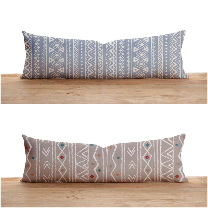 Long Lumbar Pillow Case|Boho Aztec Tribal Bolster Pillow Cover|Southwestern Farmhouse Oversized Lumbar Pillow|Nordic Scandinavian Long Decor