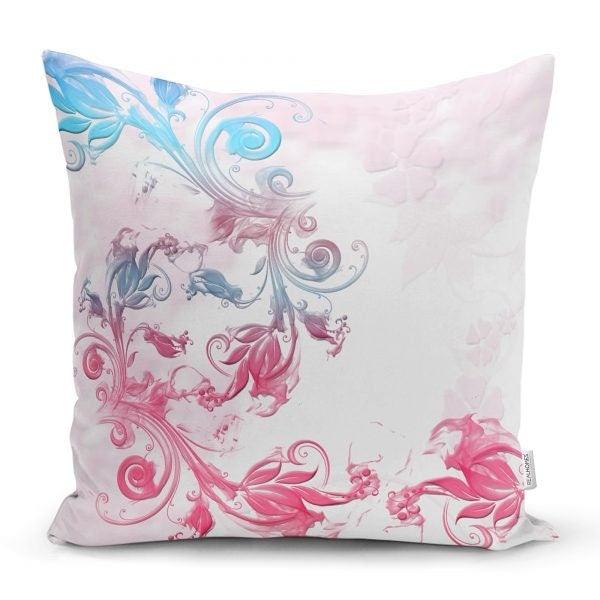 Floral Pillow Cover|Summer Trend Cushion Case|Decorative Purple White Throw Pillow Top|Floral Cushion Cover|Farmhouse Living Room Pillow Top