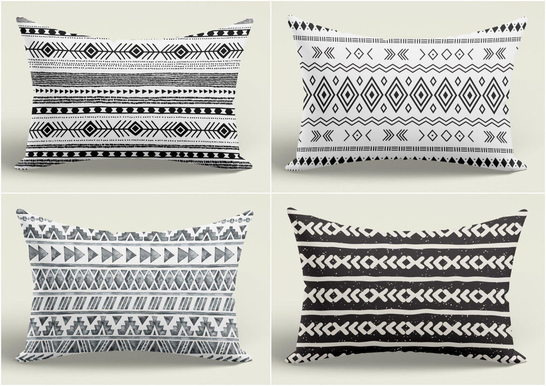 Nordic Scandinavian Pillow Cover|Southwestern Cushion Case|Rug Design Rectangle Pillow Case|Aztec Print Ethnic Lumbar Pillow|Tribal Pillow