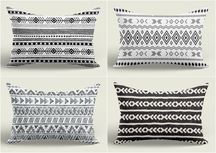 Nordic Scandinavian Pillow Cover|Southwestern Cushion Case|Rug Design Rectangle Pillow Case|Aztec Print Ethnic Lumbar Pillow|Tribal Pillow