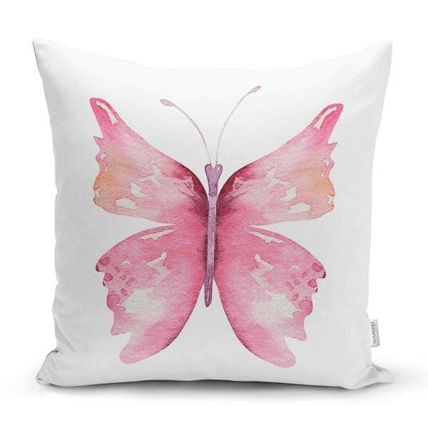 Butterfly Pillow Case|Colorful Butterfly Cushion Cover|Decorative Throw Pillow Top|Housewarming Boho Pillow Top|Farmhouse Porch Cushion Case