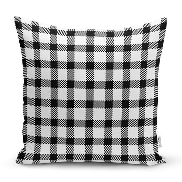 Plaid Pillow Cover|Checkered Black White Pillow Case|Abstract Geometric Cushion Cover|Decorative Pillow Case|Modern Style Authentic Pillow